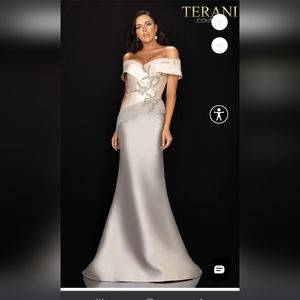 WEDDING GUEST DRESS - CHAMPAGNE 12 TERANI COUTURE